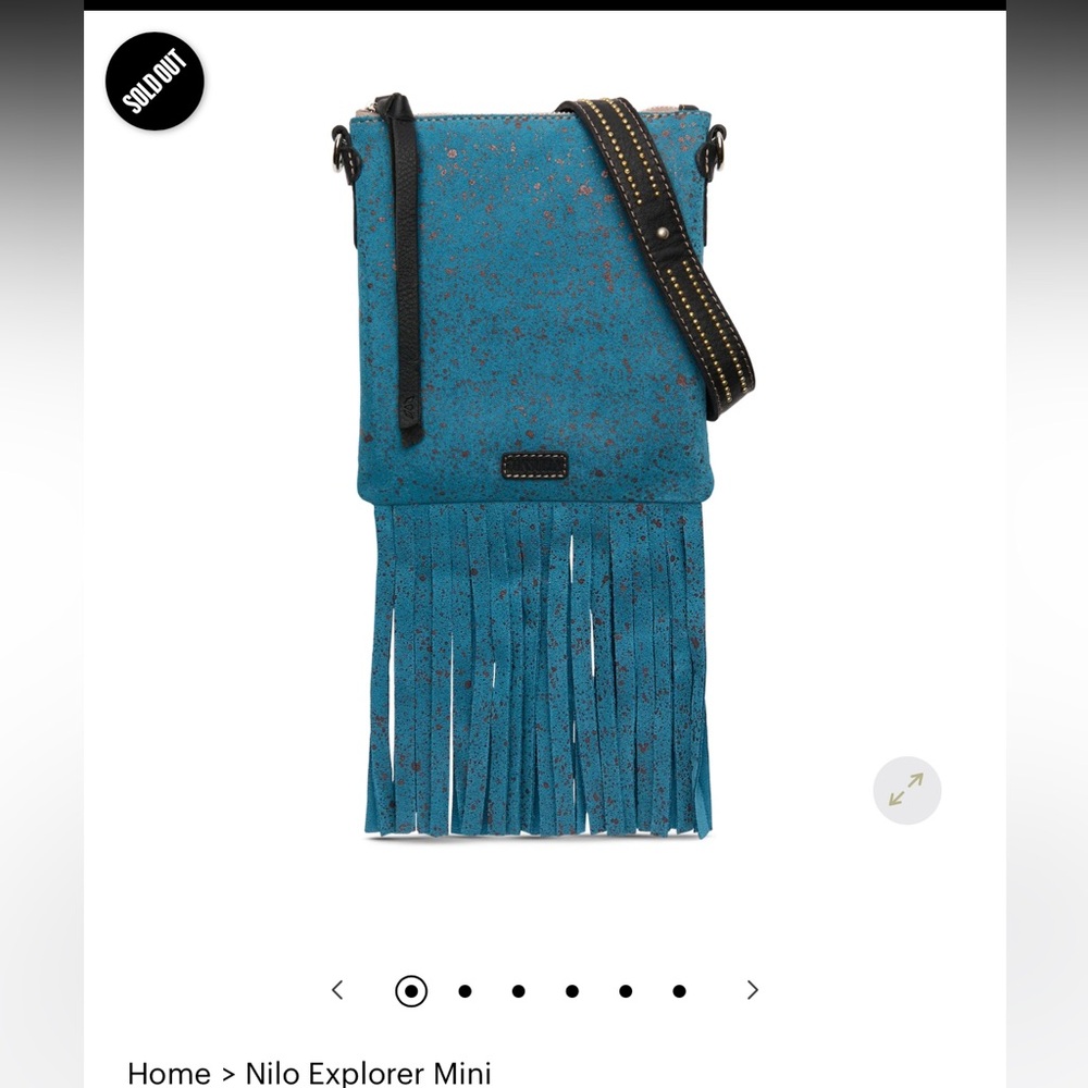 Consuela Teal Crossbody Bag with Fringe